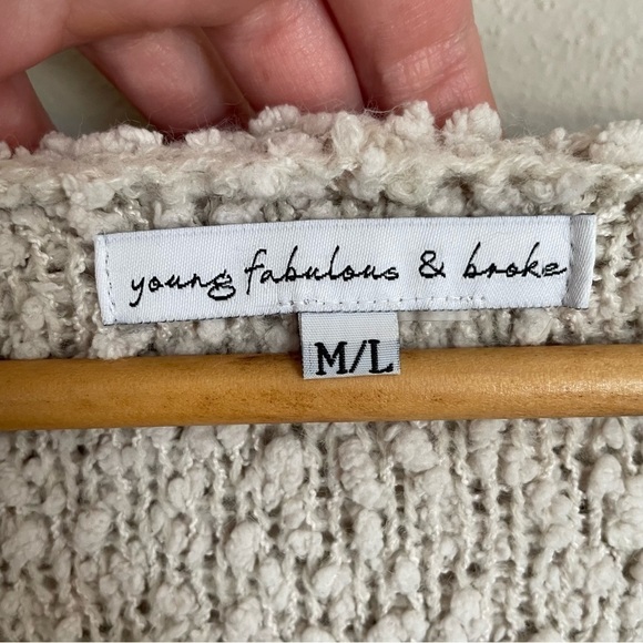 Young fabulous & Broke | popcorn knit hoodie, size M/L - Picture 5 of 9